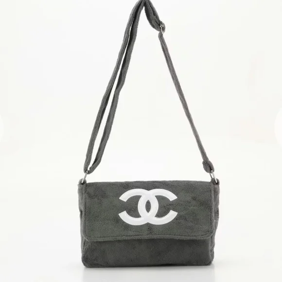 Chanel Makeup Precision Promotional Front Flap Crossbody Bag in Fuzzy Gray